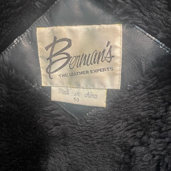 Vintage Berman’s black leather bomber motorcycle jacket w/ liner size 50 (XXXL) - Picture 9 of 15